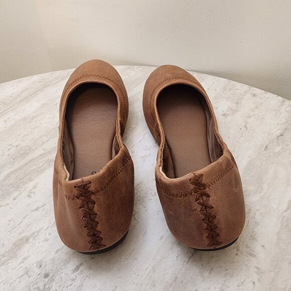 Lucky Brand Emmie Flats Light Cognac 5.5M - A047 - Picture 2 of 9
